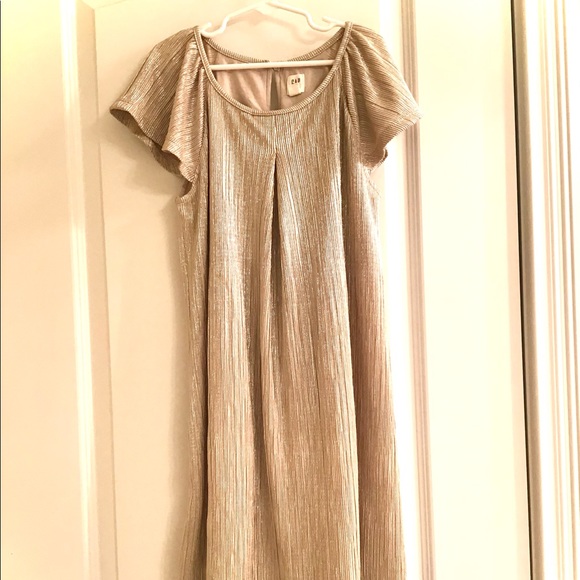 GAP Other - Gap Gold Formal Dress w/ Ruffle Sleeves 10